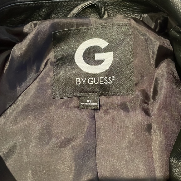 G by Guess Biker Style Vegan Leather Jacket - Picture 4 of 7